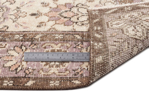 Beige Over Dyed Vintage Rug 5'9'' x 8'7'' ft 174 x 262 cm