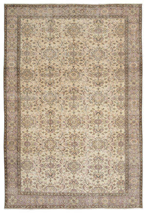 Beige Over Dyed Vintage Rug 5'9'' x 8'7'' ft 174 x 262 cm