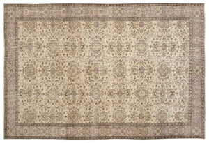 Beige Over Dyed Vintage Rug 5'9'' x 8'7'' ft 174 x 262 cm