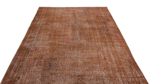 Brown Over Dyed Vintage Rug 5'8'' x 8'12'' ft 173 x 274 cm