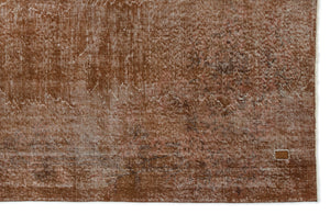 Brown Over Dyed Vintage Rug 5'8'' x 8'12'' ft 173 x 274 cm