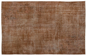 Brown Over Dyed Vintage Rug 5'8'' x 8'12'' ft 173 x 274 cm
