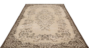 Beige Over Dyed Vintage Rug 6'3'' x 9'11'' ft 190 x 302 cm
