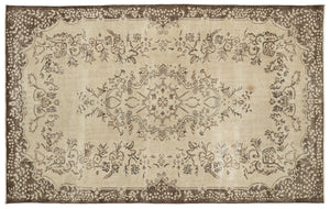 Beige Over Dyed Vintage Rug 6'3'' x 9'11'' ft 190 x 302 cm