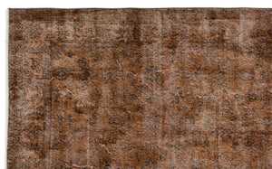 Brown Over Dyed Vintage Rug 6'4'' x 10'2'' ft 192 x 310 cm