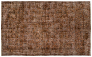 Brown Over Dyed Vintage Rug 6'4'' x 10'2'' ft 192 x 310 cm