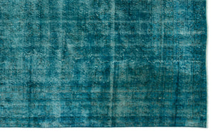 Turquoise Over Dyed Vintage Rug 6'9'' x 10'9'' ft 206 x 327 cm