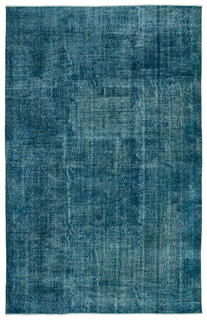 Turquoise Over Dyed Vintage Rug 6'5'' x 10'0'' ft 196 x 306 cm