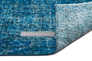 Turquoise Over Dyed Vintage Rug 6'5'' x 10'0'' ft 196 x 306 cm