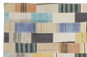 Mixed Over Dyed Kilim Patchwork Unique Rug 3'11'' x 5'11'' ft 120 x 180 cm
