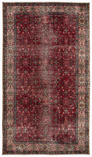 Naturel Over Dyed Vintage Rug 4'11'' x 8'8'' ft 150 x 263 cm