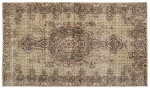 Naturel Over Dyed Vintage Rug 5'5'' x 9'2'' ft 164 x 280 cm