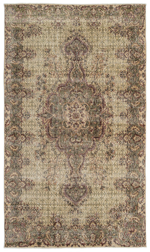 Naturel Over Dyed Vintage Rug 5'5'' x 9'2'' ft 164 x 280 cm