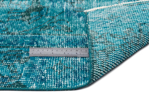 Turquoise  Over Dyed Vintage Rug 5'3'' x 8'8'' ft 161 x 264 cm