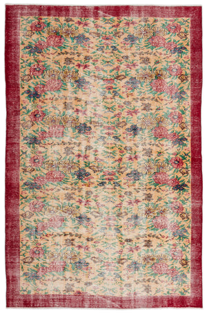 Retro Over Dyed Vintage Rug 5'8'' x 8'7'' ft 173 x 262 cm