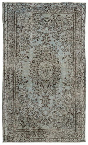 Gray Over Dyed Vintage Rug 5'4'' x 8'7'' ft 163 x 262 cm