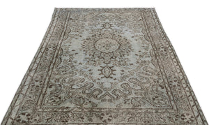 Gray Over Dyed Vintage Rug 5'4'' x 8'7'' ft 163 x 262 cm