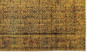 Yellow Over Dyed Vintage Rug 5'3'' x 8'6'' ft 160 x 260 cm