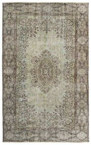 Green Over Dyed Vintage Rug 5'3'' x 8'4'' ft 161 x 253 cm