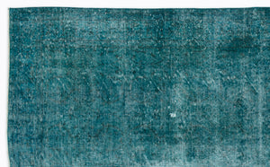 Turquoise Over Dyed Vintage Rug 5'9'' x 9'4'' ft 175 x 284 cm