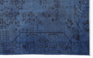 Traditional Design Blue Over Dyed Vintage Rug 5'3'' x 8'8'' ft 160 x 265 cm