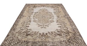 Beige Over Dyed Vintage Rug 6'5'' x 9'8'' ft 195 x 295 cm