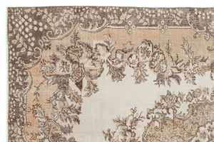 Beige Over Dyed Vintage Rug 6'5'' x 9'8'' ft 195 x 295 cm