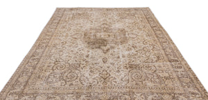 Beige Over Dyed Vintage Rug 7'2'' x 9'11'' ft 219 x 301 cm