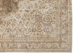 Beige Over Dyed Vintage Rug 7'2'' x 9'11'' ft 219 x 301 cm