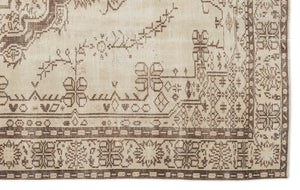 Beige Over Dyed Vintage Rug 6'0'' x 9'6'' ft 184 x 290 cm