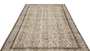 Beige Over Dyed Vintage Rug 5'9'' x 9'1'' ft 174 x 278 cm