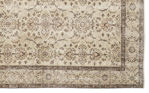 Beige Over Dyed Vintage Rug 5'9'' x 9'1'' ft 174 x 278 cm