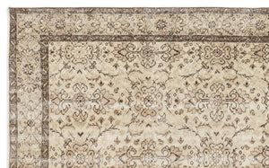 Beige Over Dyed Vintage Rug 5'9'' x 9'1'' ft 174 x 278 cm