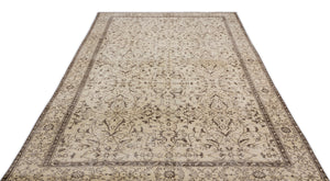 Beige Over Dyed Vintage Rug 6'1'' x 9'11'' ft 186 x 302 cm