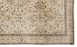 Beige Over Dyed Vintage Rug 6'1'' x 9'11'' ft 186 x 302 cm