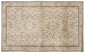 Beige Over Dyed Vintage Rug 6'1'' x 9'11'' ft 186 x 302 cm
