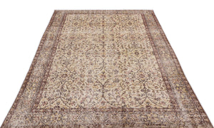 Beige Over Dyed Vintage Rug 5'1'' x 8'8'' ft 156 x 263 cm