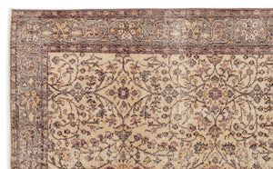 Beige Over Dyed Vintage Rug 5'1'' x 8'8'' ft 156 x 263 cm