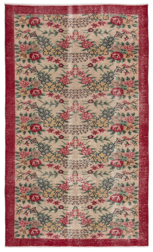 Retro Over Dyed Vintage Rug 5'3'' x 8'4'' ft 161 x 253 cm