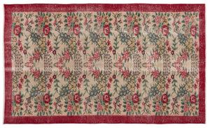Retro Over Dyed Vintage Rug 5'3'' x 8'4'' ft 161 x 253 cm