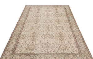 Beige Over Dyed Vintage Rug 4'12'' x 8'11'' ft 152 x 272 cm