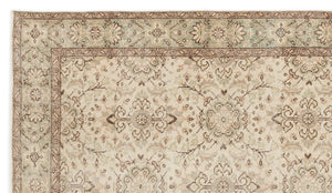 Beige Over Dyed Vintage Rug 4'12'' x 8'11'' ft 152 x 272 cm