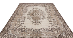 Beige Over Dyed Vintage Rug 6'10'' x 10'0'' ft 209 x 306 cm
