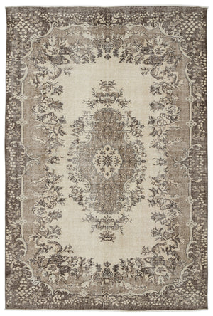 Beige Over Dyed Vintage Rug 6'10'' x 10'0'' ft 209 x 306 cm