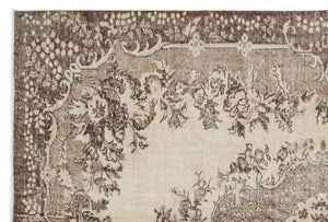 Beige Over Dyed Vintage Rug 6'10'' x 10'0'' ft 209 x 306 cm