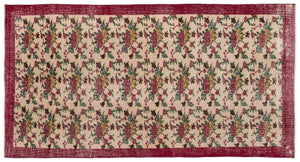 Retro Over Dyed Vintage Rug 5'3'' x 9'9'' ft 160 x 298 cm