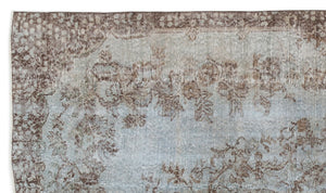 Blue Over Dyed Vintage Rug 5'3'' x 9'3'' ft 160 x 282 cm