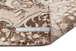 Beige Over Dyed Vintage Rug 6'5'' x 9'9'' ft 195 x 296 cm
