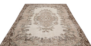 Beige Over Dyed Vintage Rug 6'5'' x 9'9'' ft 195 x 296 cm