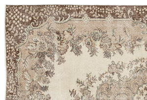 Beige Over Dyed Vintage Rug 6'5'' x 9'9'' ft 195 x 296 cm